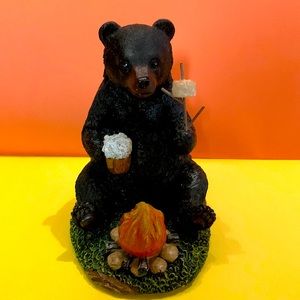 Bear Roasting Marshmallows around the Camp Fire. ADORABLE.